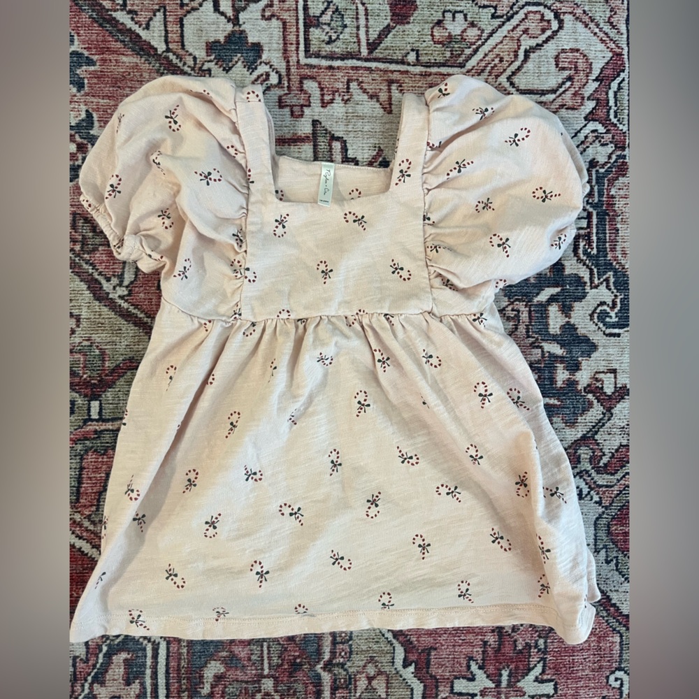 Rylee + Cru Pale Pink Floral Puff-Sleeve Dress